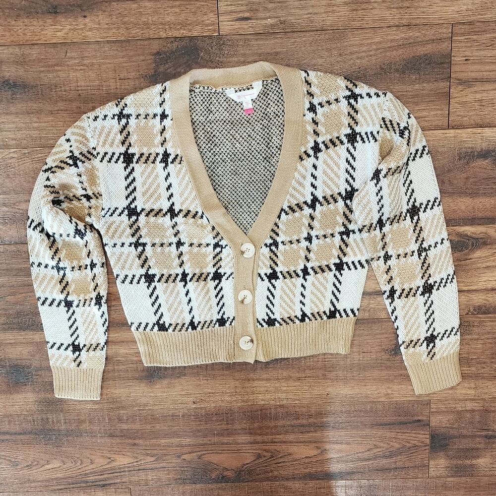NWT No Boundaries Junior's Long Sleeve Button Down Crop Sweater Cardigan Small S
